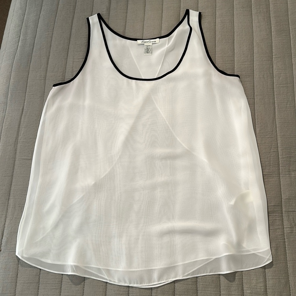 Kenneth Cole sz large sleeveless blouse, sheer layers